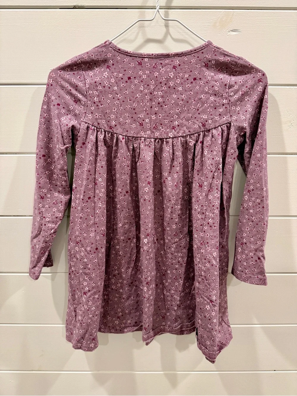 Girls Floral Button-Front Tunic in Dusty Mauve Set